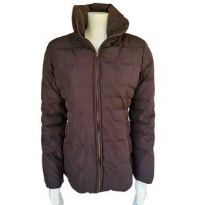 Calvin Klein Women’s Brown Puffer Jacket S Down Filled Quilted Coat Warm